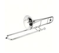 Trombone placcato in argento, strumento in ottone in mi bemolle, trombone for principianti con custodia protettiva