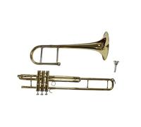 Trombone Strumento Trombone Con Manicotto Scorrevole E Valvole A Pistone A Campana In Ottone Laccato Dorato