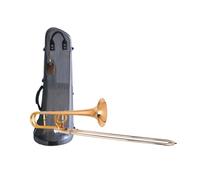 Trombone Tenore In Ottone Laccato Oro, Corpo Dal Si Bemolle Al Fa, Con Custodia E Bocchino Trombone per Principianti