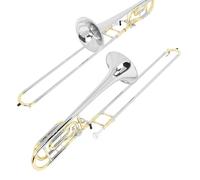 Trombone Tenore Ottone Sib Tono B Piatto Trombone Per Strumenti A Fiato Con Bocchino Custodia Per Asta Accessori(Trombone set)