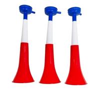 Tromette Vuvuzela Due corpi. Accessorio per calcio e celebrazioni sportive. Tromba d'aria rumorosa per l'animazione Ideale per il trasporto (3 Prodotti, Francia)