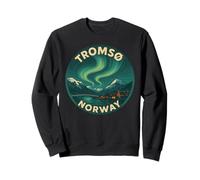 Tromso Norvegia Norvegese Aurora boreale Neve Retro Oslo 47 Felpa