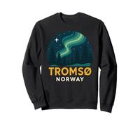 Tromso Norvegia Norvegese Aurora boreale Neve Retro Oslo 47 Felpa