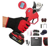 Troncarami a batteria, cesoia elettrica professionale con 2 batterie, display a LED, diametro di taglio 50 mm, adatta per la cura del giardino e il taglio degli alberi