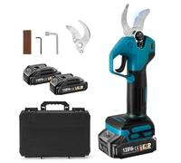 Troncarami a batteria compatibile, forbici senza spazzole a 2 marce con 2 batterie da 1500 mAh, display digitale, diametro di taglio 30 mm, mola e lame di ricambio