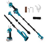 Troncarami a batteria con asta telescopica 2m compatibile con Makita 18V batteria (senza batterie), forbici senza spazzole con 2 marce, display digitale, 30mm diametro taglio, pietra affilatrice, lame