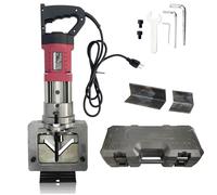 Troncatrice angolare idraulica per ferro e acciaio da 1800W, macchina elettrica per il taglio di barre d'armatura in metallo con spessore massimo di 6mm, utensile per taglio in acciaio(Red)