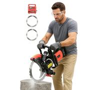 Troncatrice Elettrica Per Calcestruzzo 9500W/12000W, Sega Per Calcestruzzo con 2 Lame Diamantate 16" e Pompa d’Acqua,Profondità di Taglio 30cm per Calcestruzzo,Mattone,Piastrelle e Pietra 12000W