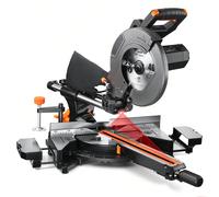 Troncatrice, inclinabile su un lato, 2000 W, 3200/4500 giri/min, 3 lame da 250 mm "Due velocità: 3200 giri/min per metallo dolce e PVC, 5000 giri/min ideale per legno.Laser integrato: tagli precisi gr