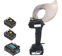 Tronchese Idraulico a Batteria, tronchese a cricchetto per Fili in Alluminio e Rame con Testa in Acciaio Legato temprato, Include 2 batterie Ricaricabili e Caricatore per Uso Industriale