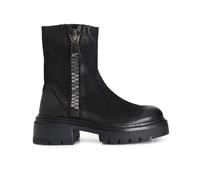 Tronchetti con cerniera Café Noir FB7001 nabuk nero platform 5 cm