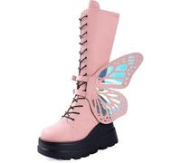 Tronchetti Donna Primaverili Stivali Donna Antiscivolo Stivaletti Con Lacci Comodi Eleganti Stivaletto Leggero Antivento Robusti Versatili Stivali Pioggia Autunno Stivaletti Scarpe Light Rosa 36
