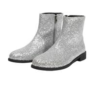 Tronchetti Estivi Donna Stivali Donna Antiscivolo Stivaletti con Cerniera Chic Comode Stivaletto Leggero Antivento Robusti Versatili Stivali da Pioggia Autunno Inverno Stivaletto D'argento 41