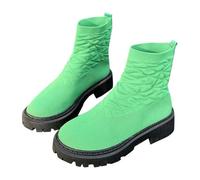 Tronchetti Estivi Donna Stivali Donna Antiscivolo Stivaletti Senza Lacci Comodi Eleganti Stivaletto Leggero Antivento Robusti Versatili Stivali Pioggia Autunno Inverno Stivaletti Estivi Verde 40