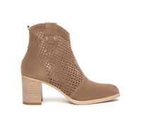 Tronchetto NeroGiardini Donna in Suede Traforato Marrone