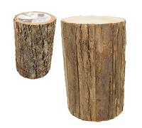 Tronco di albero in legno naturale con corteccia realistico H30x20D rotondo vuot