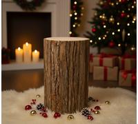 Tronco Legno Naturale Tavolino Comodino Ø25x40cm Design Rustico