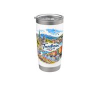 Trondheim Norvegia, porto marittimo da crociera, spiagge, aurora boreale Bicchiere termico in acciaio inox doppia parete