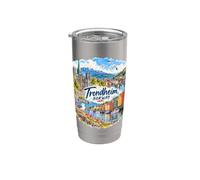 Trondheim Norvegia, porto marittimo da crociera, spiagge, aurora boreale Bicchiere termico in acciaio inox doppia parete