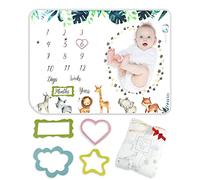 Trongle Coperta mensile per bebè, coperta a passo coperta per neonato, super morbida, regalo personalizzato per feste prenatali, regalo unisex di Natale (120 x 100 cm)