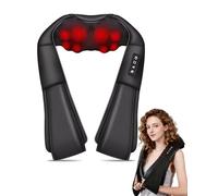 Trongle Massaggiatore per il collo con calore 2025, massaggiatore 3D Shiatsu per il collo, la schiena, la vita, ecc., con adattatore a rete e auto, regalo per genitori e partner