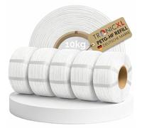 TRONICXL 10 kg adatto per Bambu Lab Refill Filamento PETG-HF I 10 x 1 kg bobina 3D compatibile con Bambulab Bobina vuota con Notch per AMS AMS2 P2S, H2D, H2S, X1C, P1S, A1, P1P, A1 mini bianco