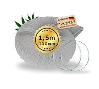 TronicXL 100 mm 1,5 m tubo di scarico Grow 100 mm Set con 2 fascette stringitubo in PVC flessibile per Growing Homebox Growbox accessori tenda growbox tubo di scarico, tubo di scarico per interni
