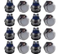 TronicXL 50 pulsanti per campanello, 16 mm, IP65, pulsante F, pulsante per campanello dell'auto, pulsante del clacson, 12 V, 24 V, 48 V, 2 A, campanello