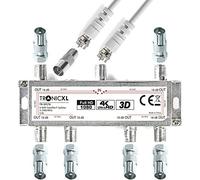 TronicXL Distributore antenna IEC 6x cavo adattatore TV via cavo 6x DVBC DVBT2 ad esempio per Unitymedia Vodafone Netcologne Netaachen Netkassel Telecolumbus Primacom Ewe Splitter Unicable