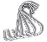 TronicXL Ganci a S in acciaio inox, 80 mm x 4 mm, per carne, macellaio, macellatore, macellatore, macellatore, macellatore, macellaio e macellaio, in metallo, per carne, carne, 5 pezzi