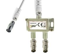 TronicXL IEC Distributore antenna cavo + adattatore TV cavo DVB-T2 DVBC coassiale ad esempio per Unitymedia Splitter Vodafone Netcologne Netkassel Telecolumbus Primacom Ewe Unicable 2 x