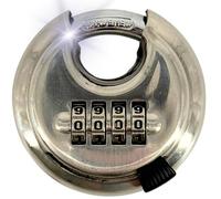 TronicXL Lucchetto di sicurezza con staffa circolare, spessore 10 mm, corpo in acciaio inox, serratura in ottone temprato, serratura a combinazione