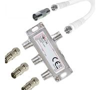 TronicXL, splitter per antenna, per TV via cavo, a 3 vie, IEC, adatta ad esempio per Unitymedia