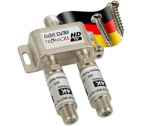 TronicXL Splitter satellitare a 2 vie 40 dB amplificatore I distributore antenna morbido DVB-S2 DVB-T2 morbido con amplificatore antenna per amplificatore di segnale 3D 4K HDTV per una buona ricezione