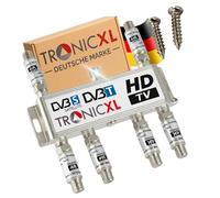 TronicXL Splitter satellitare a 6 vie da 120 dB, amplificatore I distributore antenna morbido DVB-S2 DVB-T2 morbido con amplificatore antenna per amplificatore di segnale 3D 4K HDTV per una buona