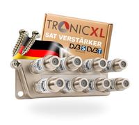TronicXL Splitter satellitare a 8 vie da 160 dB, amplificatore I distributore antenna morbido DVB-S2 DVB-T2 morbido con amplificatore per antenna per amplificatore di segnale 3D 4K HDTV per una buona