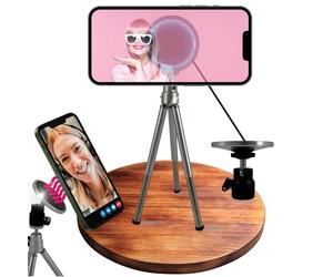 TronicXL Supporto magnetico per cellulare da tavolo treppiede da tavolo con testa a sfera Tripod I compatibile con Apple iPhone 15 Pro Max 15 Plus 14 13 12 Magsafe