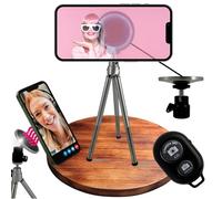 TronicXL Supporto per cellulare magnetico con telecomando tavolo treppiede con testa a sfera Tripod I compatibile con Apple Magsafe iPhone Pro Max Plus cellulare supporto magnetico da tavolo per