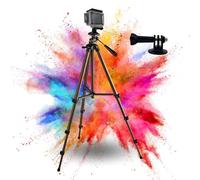 TronicXL Treppiede da 134 cm Tripod Treppiede per fotocamera compatibile con DJI Osmo GoPro Hero Hero+ 3 4 5 6 7 8 9 10 11 12 13 session Action Cam supporto fotocamera action camera + custodia