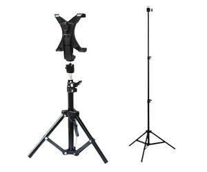 TronicXL treppiede da 210 cm per tablet tablet compatibile con iPad Mini Air 1 2 treppiede per fotocamera Samsung Android colonna alta grande leggio digitale