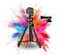 TronicXL Treppiede Tripod 30-60m Treppiede per fotocamera compatibile con DJI Osmo GoPro Hero Hero+ 3 4 5 6 7 8 9 10 11 12 13 session Action Cam supporto fotocamera action camera + borsa tavolo