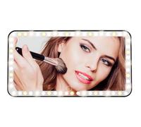 tronisky Specchio cosmetico per auto, specchio da trucco per auto, con illuminazione a LED, 23,5 x 12,7 cm, USB-C ricaricabile, antigraffio, parasole, auto con 3 modalità di luce, nero