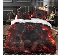 Trono del cane oscuro Set Di Copripiumino Biancheria da letto microfibra morbida stampa di 3D con federa cerniera nascosta Fantasia gotica copripiumino for adulti e bambini Single（135x200cm）