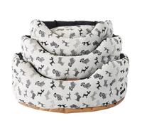 Trono ovale con cuscino sfoderabile Dog black&white Nasonero Misura 62x52 cm - Cuccia ovale sfoderabile per cani, realizzata in Italia con imbottitura in fibra di poliestere, lavabile in lavatrice e d