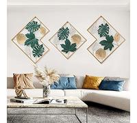 TROONZ 3pcs Decorazione da Parete in Metallo Set, Lussuoso Composizione Quadro in Metallo, Fatta a Mano Scultura da Parete per Soggiorno/opere d'Arte, 170 * 71cm