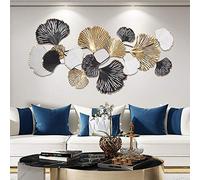 TROONZ Decorazione da Parete in Metallo Scultura, 3D Ferro Battuto Decorazione a Parete, creatività Fatto a Mano Foglie di Ginkgo Parete in Metallo Arte, da Appendere alla Parete