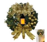 TROONZ Ghirlanda Natalizia per Porta d'ingresso - Ghirlanda per Interni ed Esterni con Lanterna a LED | Ornamento stagionale Decorazione Natalizia per Porta d'ingresso, Parete, Giardino, Balcone