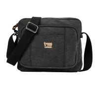 Troop London TRP0235 Borsa a tracolla classica in tela, Nero - Stone Washed, Etichettalia unica