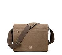 Troop London TRP0240 Classic Canvas Laptop Messenger Bag - Brown