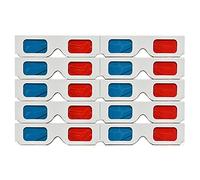 Trooth Occhiali 3D, 10 paia di lenti stereo di carta rosse e blu per set di occhiali di carta anaglifi 3D